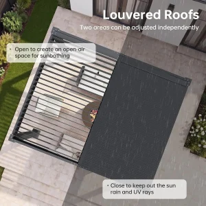 Louvered Pergola-Adjustable Roof-Integrated Drainage System 12'x10' - Thumbnail Image 2