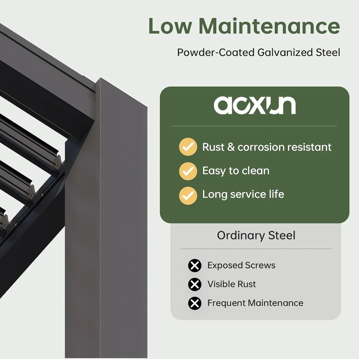 Louvered Pergola-Adjustable Roof-Integrated Drainage System 12'x10' - Image 3