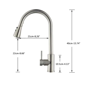 Kitchen Sink Faucet w/Tap Stream Sprayer Head - Thumbnail Image 3