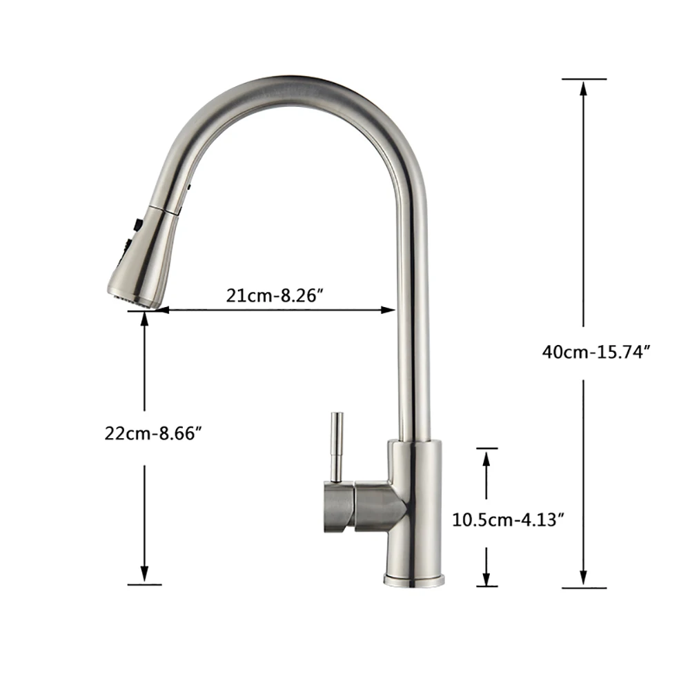 Kitchen Sink Faucet w/Tap Stream Sprayer Head - Image 3