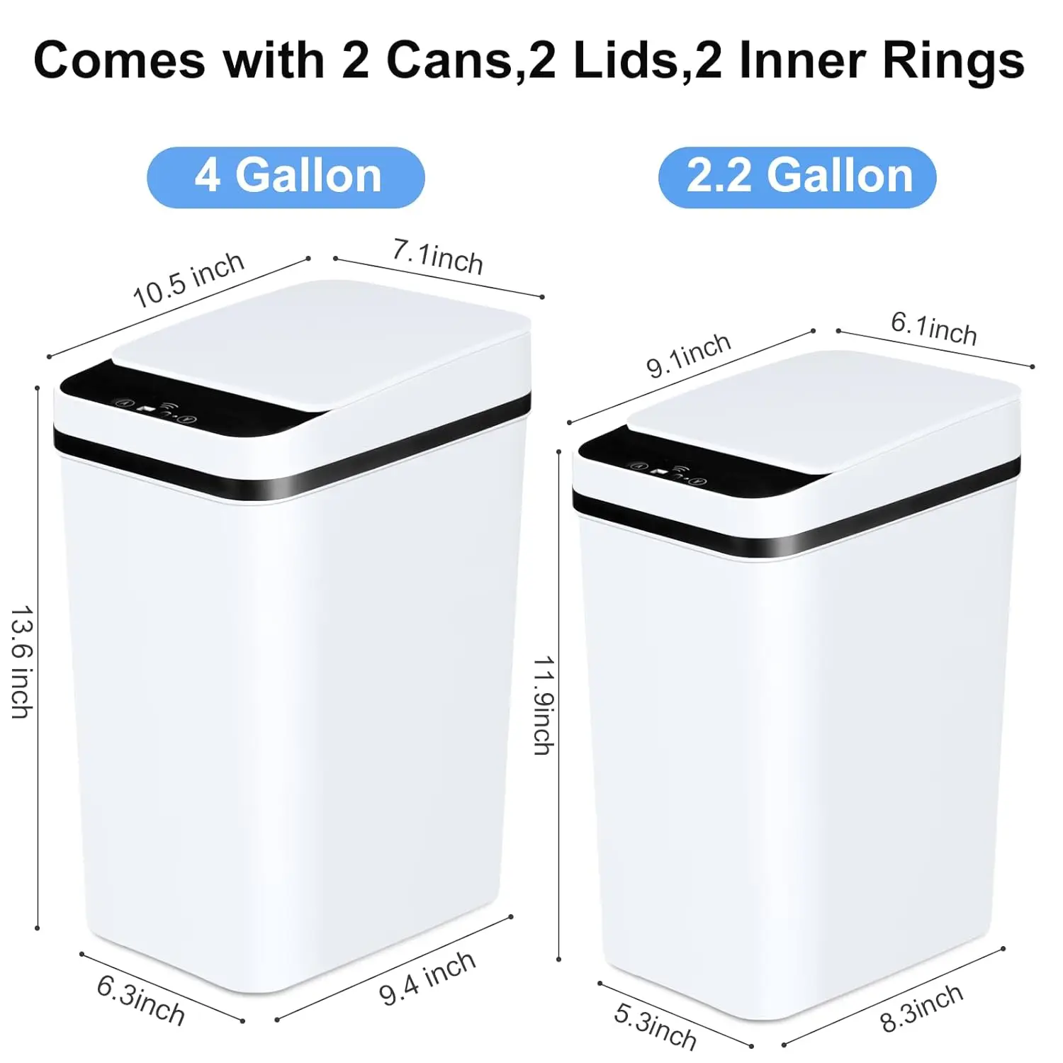Motion Sensor Garbage Can w/Lid - 2 pack - Image 1