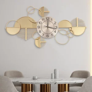 Nordic Style Gold Metal Clock - Thumbnail Image 4