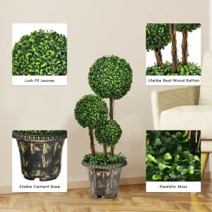 Topiary Triple Ball Tree Indoor/Outdoor UV Resistant - Thumbnail Image 5