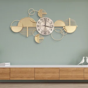 Nordic Style Gold Metal Clock - Thumbnail Image 5