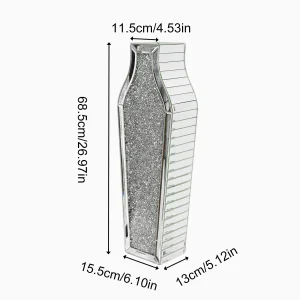 Crushed Diamond Mirrored Floor Flower Vase