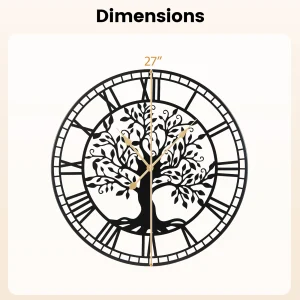 27” Tree of Life Metal Clock - Thumbnail Image 4