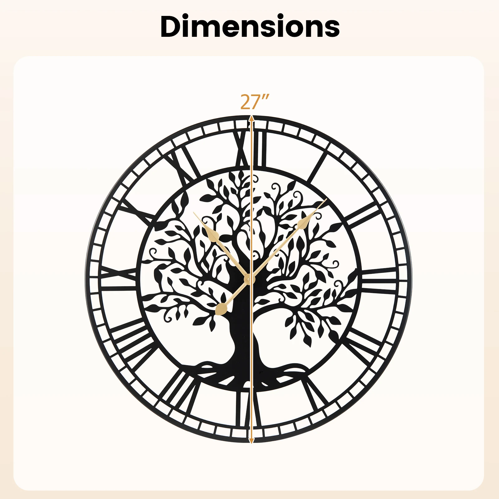 27” Tree of Life Metal Clock - Image 4