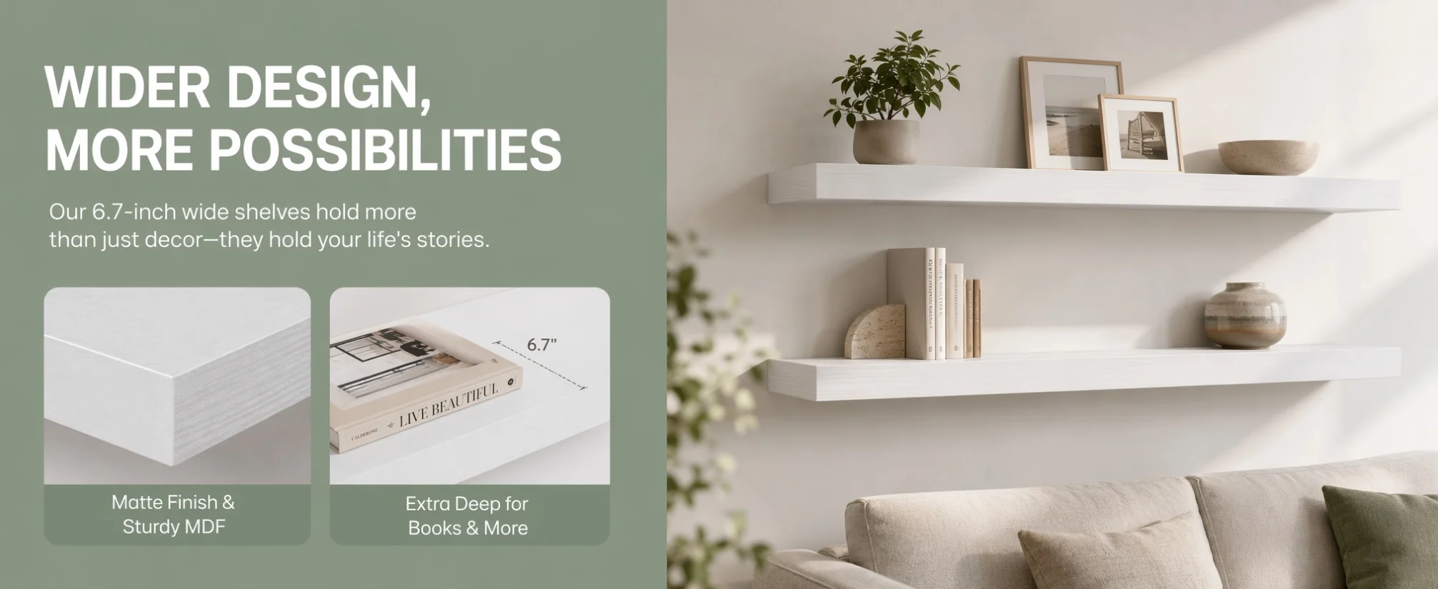 Floating Wall Shelves - 16"/Set of 3 - Image 6