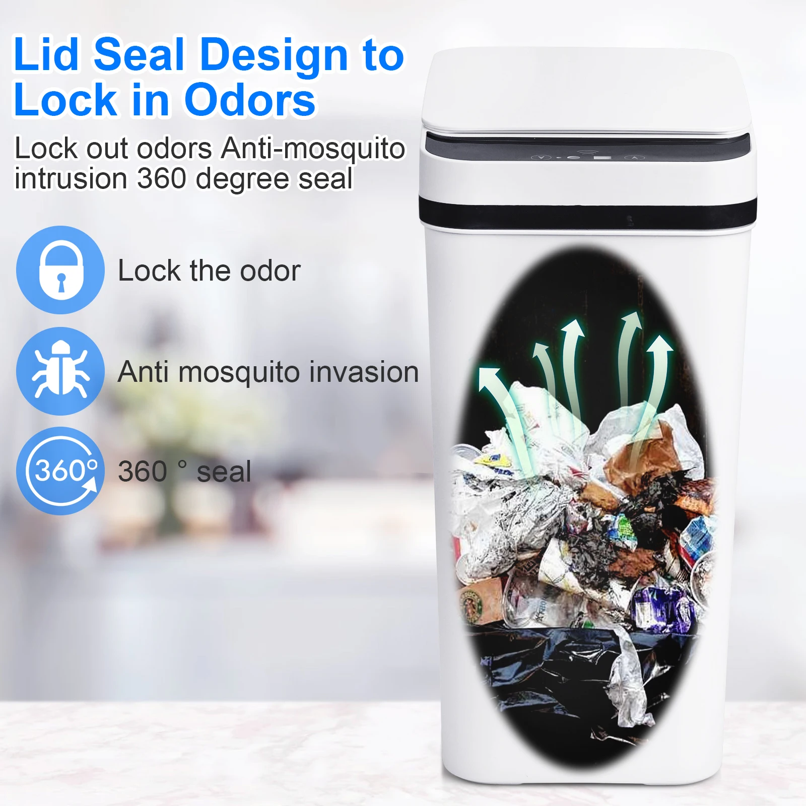 Motion Sensor Garbage Can w/Lid - 2 pack - Image 2