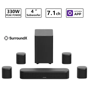 7.1 ch TV Soundbar with 4 Surround Speakers with Subwoofer