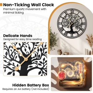 27” Tree of Life Metal Clock - Thumbnail Image 3
