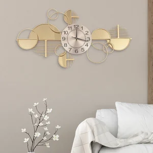 Nordic Style Gold Metal Clock - Thumbnail Image 2