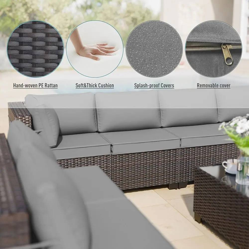 5-Pc Wicker Patio Furniture w/Coffee Table - Image 4