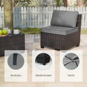 5-Pc Wicker Patio Furniture w/Coffee Table - Thumbnail Image 2