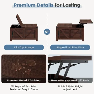 Lift Top Coffee Table 35.6" - Thumbnail Image 5
