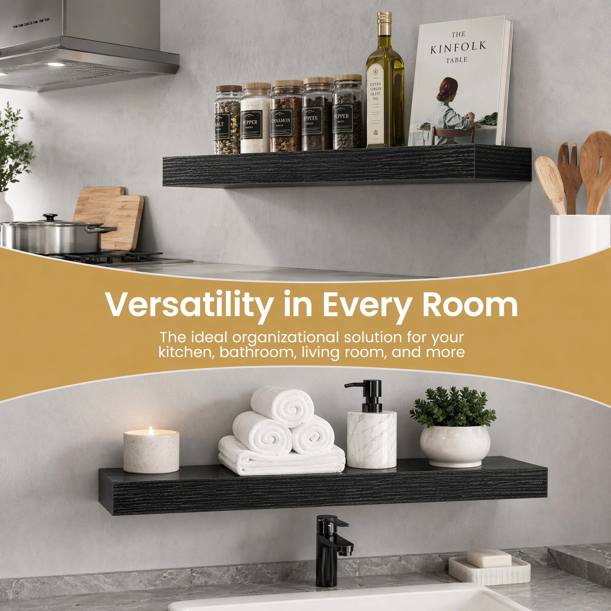 Floating Wall Shelves - 16"/Set of 3 - Image 1
