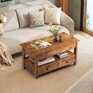 Rustic Brown Lift Top Coffee Table
