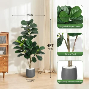 Realistic Faux Fiddl Leaf Fig Tree - Thumbnail Image 6