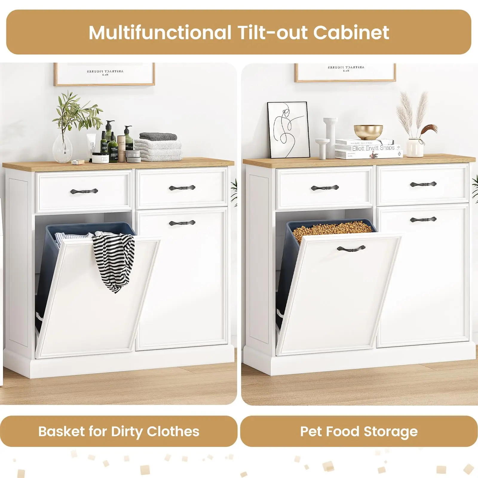 Tilt Out Hidden Trash Can Cabinet-10 Gallon - Image 4