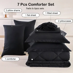 Bedding Sets-5pcs/7pcs-Twin Full Queen King - Thumbnail Image 4