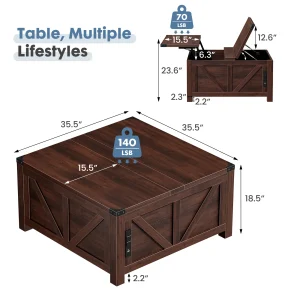 Lift Top Coffee Table 35.6" - Thumbnail Image 2