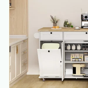 Kitchen Island Rolling Trolley w/Table Drop Leaf - Thumbnail Image 4